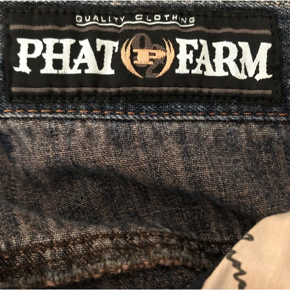 VTG Phat Farm Baggy Jeans Mens Size 36x32 Wide Leg Streetwear Skater Grunge